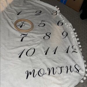 White Baby Milestone Blanket